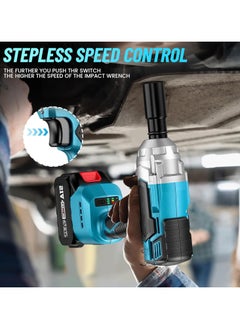 Cordless Brushless Wrench, Impact Wrench 1/2 inch Max Torque 650Nm, 3200RPM w/ 2x 4.0 Battery, 6 Sockets, 8 Drill, 6 Screws, High Torque Power Impact Wrench for Car Home - pzsku/Z10FA7ED1792D1D4A6304Z/45/_/1732178673/b238c364-cd30-4126-8ecf-3bb6da7cae46