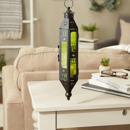 Zingz & Thingz Accent Plus Zingz & Thingz Moroccan Style Collection Serenity Hanging Lamp, 3.5x3.125x17, Emerald - Image 5