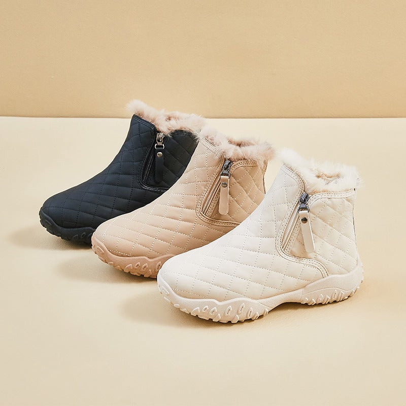 Velvet High-Top Snow Boots For Women 2025 Winter New Student Ins Korean Style Warm Casual Shoes Cotton Shoes Xq-K16 - Image 4