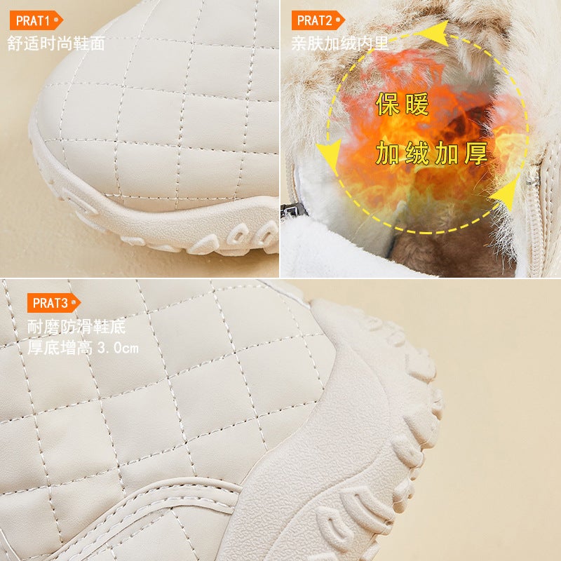 Velvet High-Top Snow Boots For Women 2025 Winter New Student Ins Korean Style Warm Casual Shoes Cotton Shoes Xq-K16 - Image 5