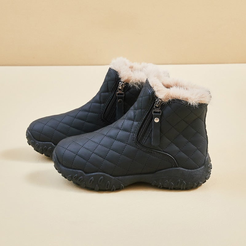 Velvet High-Top Snow Boots For Women 2025 Winter New Student Ins Korean Style Warm Casual Shoes Cotton Shoes Xq-K16 - Image 1