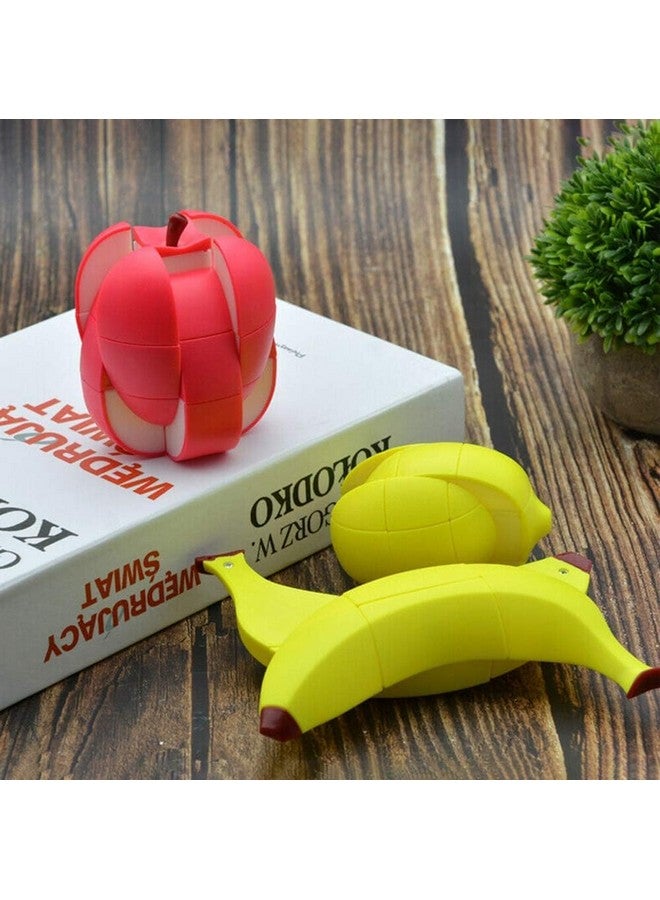 D ETERNAL Kid Fruit Shape Stickerless Banana Cube Magic Puzzle Toy (Peach+Lemon+Orange+Pear) - Image 3