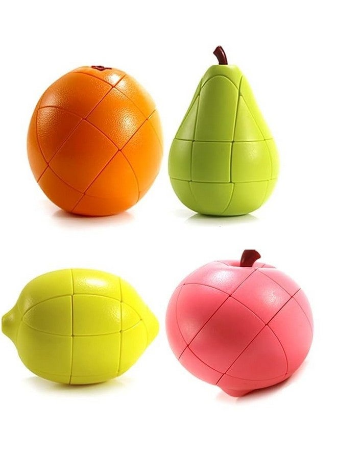 D ETERNAL Kid Fruit Shape Stickerless Banana Cube Magic Puzzle Toy (Peach+Lemon+Orange+Pear) - Image 1