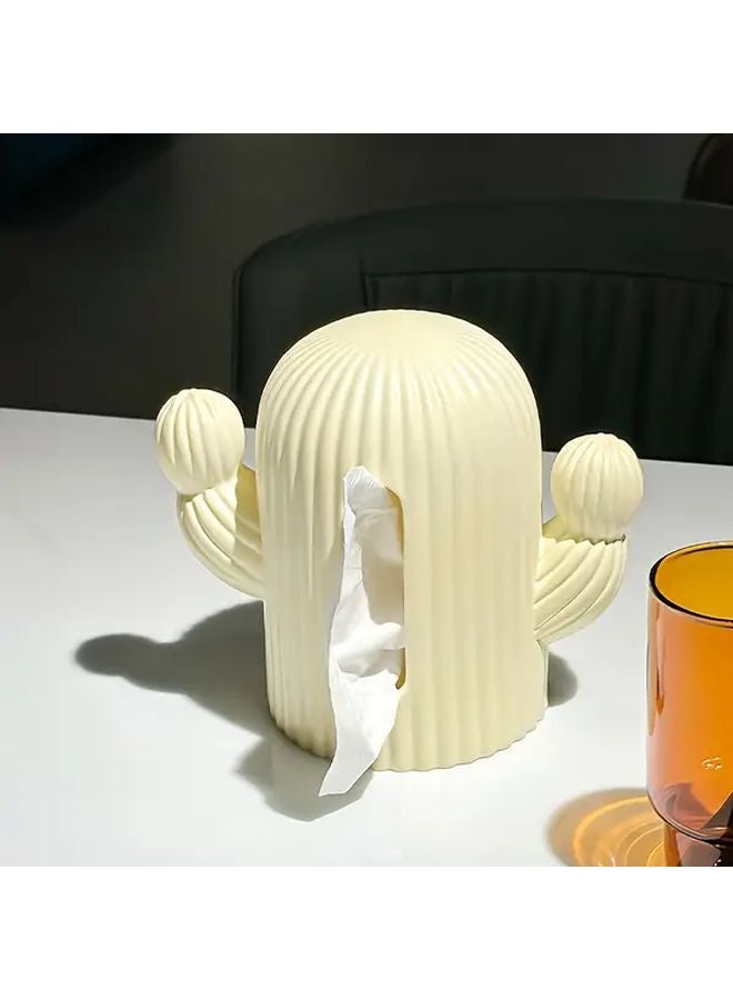 صندوق مناديل على شكل صبار، حامل راتنج مستطيل عصري لتزيين الحمام وغرفة المعيشة - Image 1