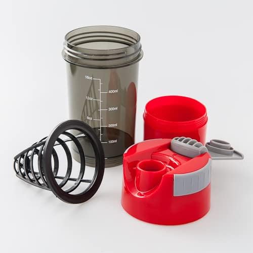SRI Plastic Gym Protein Shaker Bottle, Capacity 500ml (Color-Red) - Image 3