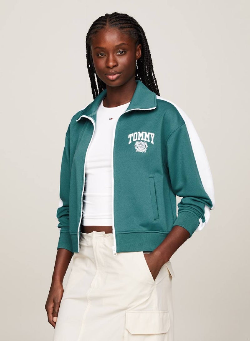 TOMMY JEANS Varsity Logo Zip-Thru Track Jacket  - Image 1
