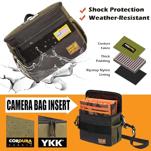 RE ROUGH ENOUGH Rough Enough Small DSLR Camera Bag Crossbody for Photographer Travel Essentials Adventure Outdoor Storage with Insert Pouch System - Image 5