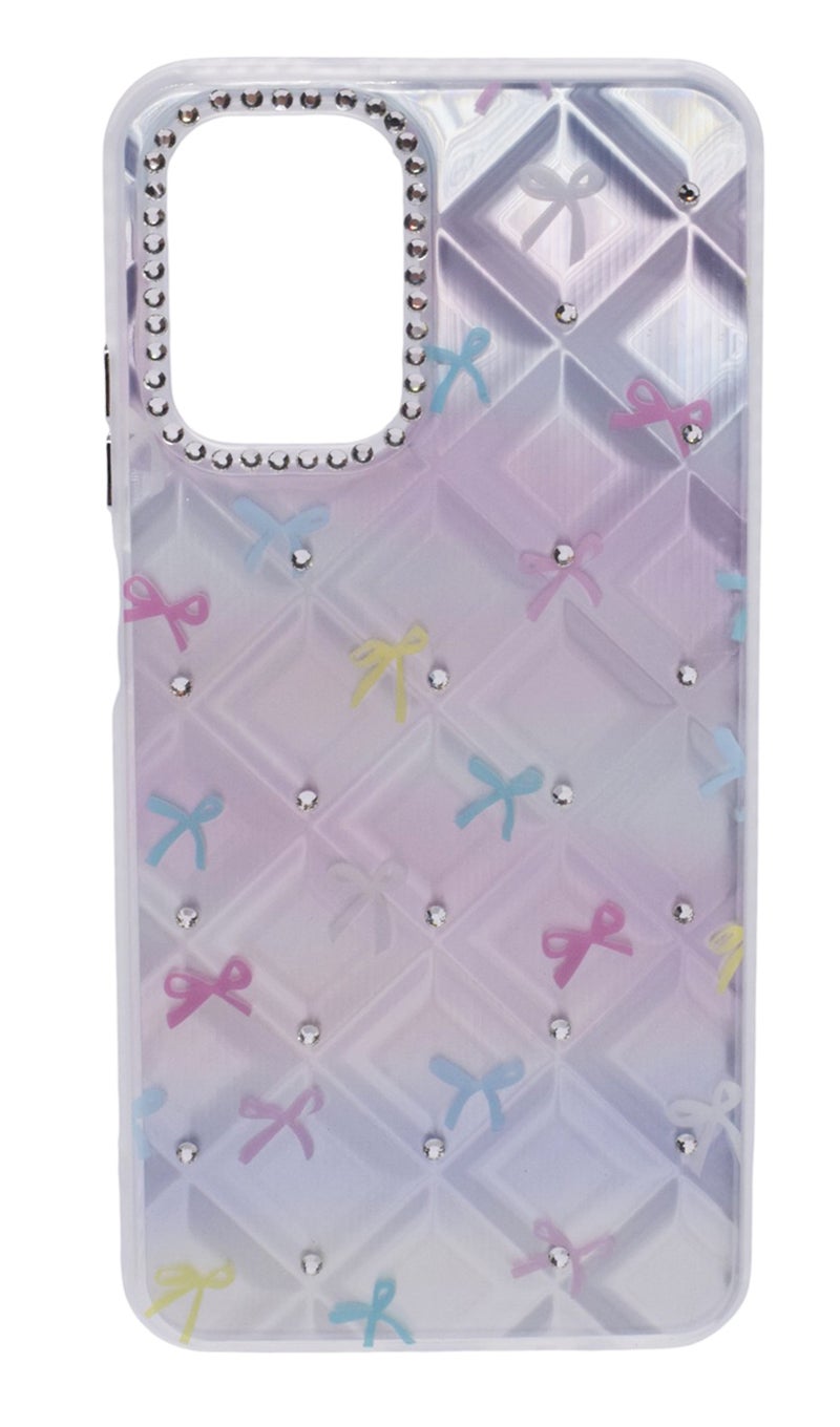 TPU Bows Printed Back Cover Case with Rhinestone Camera Border For Xiaomi Redmi Note 10 4G - Multicolor