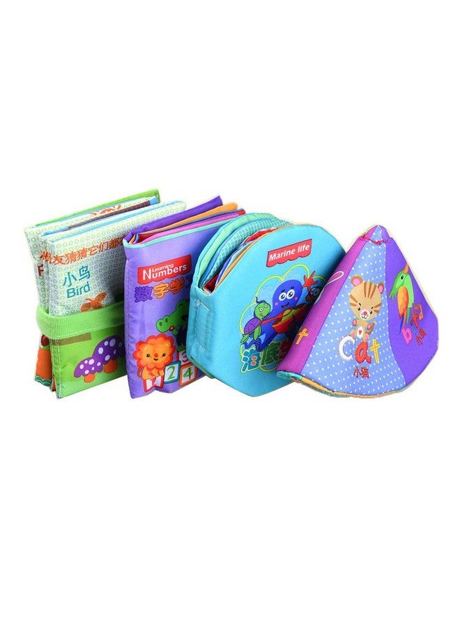 Vinayakart 4PCS Cloth Books for Babies, Educational Toy, Educational Soft Toy, Children's Soft Cloth Book Toy Set, Animal, Sea Animal, Story and Math, Kids Cognition Educational Toy with Rustle - Image 1