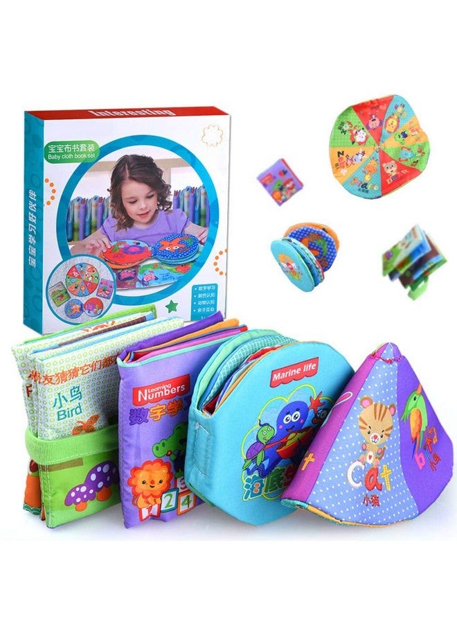 Vinayakart 4PCS Cloth Books for Babies, Educational Toy, Educational Soft Toy, Children's Soft Cloth Book Toy Set, Animal, Sea Animal, Story and Math, Kids Cognition Educational Toy with Rustle - Image 3