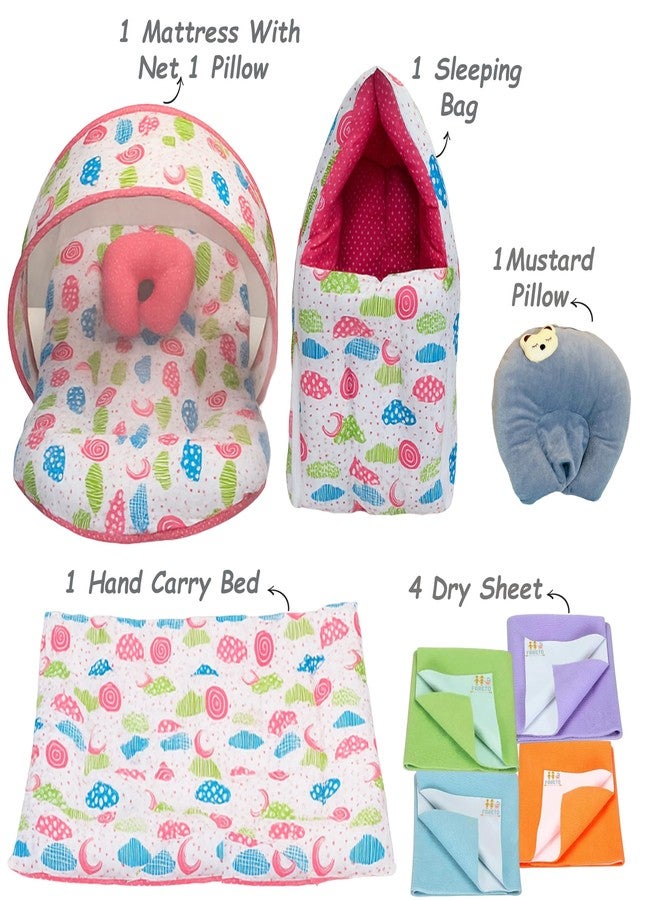 Infantbond by Fareto Newborn Baby Essentials Combo Set – 9 in 1 All-Season Hospital Care Kit for Newborns (0–6 Months) | Complete Baby Gift Set | Baby Products All new Born Combo (Pink Spiral) - Image 2