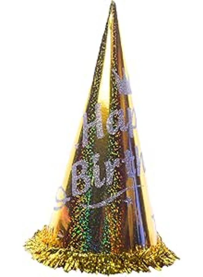Happy Birthday Party Cone – Gold