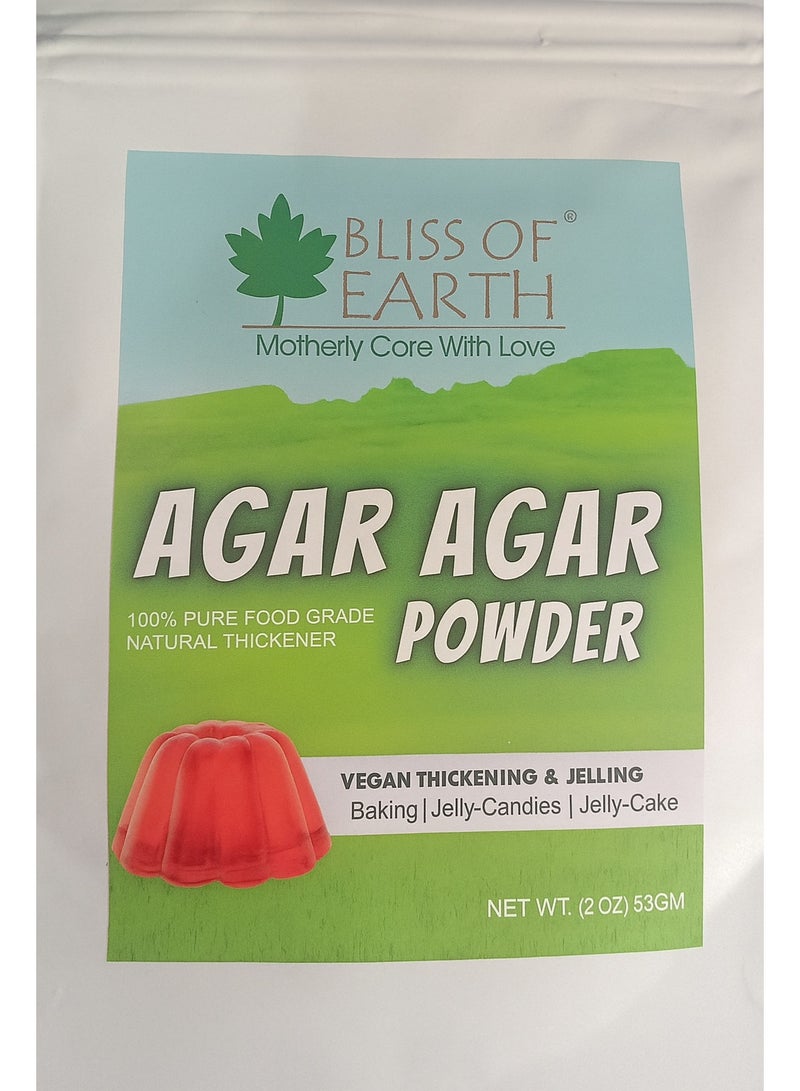 بليس اوف ايرث بودرة أجار أجار من بليس أوف إيرث – 100٪ طبيعية لتكثيف وتجلّي الأطعمة النباتية – مثالية للحلويات والجيلاتين النباتي والكعك – 53 جم (2 أونصة) - Image 1