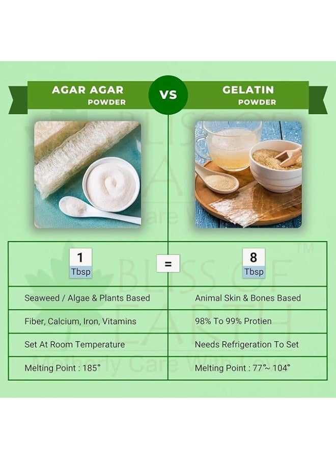 بليس اوف ايرث بودرة أجار أجار من بليس أوف إيرث – 100٪ طبيعية لتكثيف وتجلّي الأطعمة النباتية – مثالية للحلويات والجيلاتين النباتي والكعك – 53 جم (2 أونصة) - Image 4