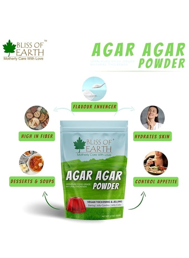 بليس اوف ايرث بودرة أجار أجار من بليس أوف إيرث – 100٪ طبيعية لتكثيف وتجلّي الأطعمة النباتية – مثالية للحلويات والجيلاتين النباتي والكعك – 53 جم (2 أونصة) - Image 5