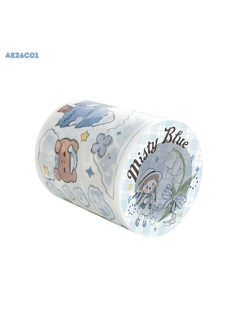 Generic King Zorro Themed Washi Tape Set Fog Blue Mist Tape-Full Roll 