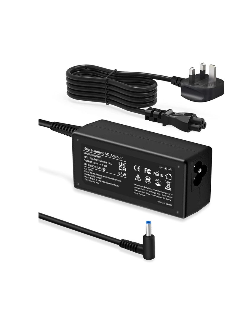 Terabyte HP notebooks 65W 19.5V 3.33A adapter with a 4.5mm blue pin connector - Image 1
