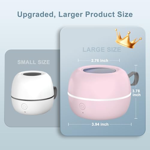 Zyntieu Upgraded Portable Pacifier Sanitizer, UV Light Sanitizer Box, 99.99% Cleaned in 3 Minutes, 90 Disinfection Cycles, USB Rechargeable, Baby Pacifier Sanitizer On The Go (Large Pink) - Image 5