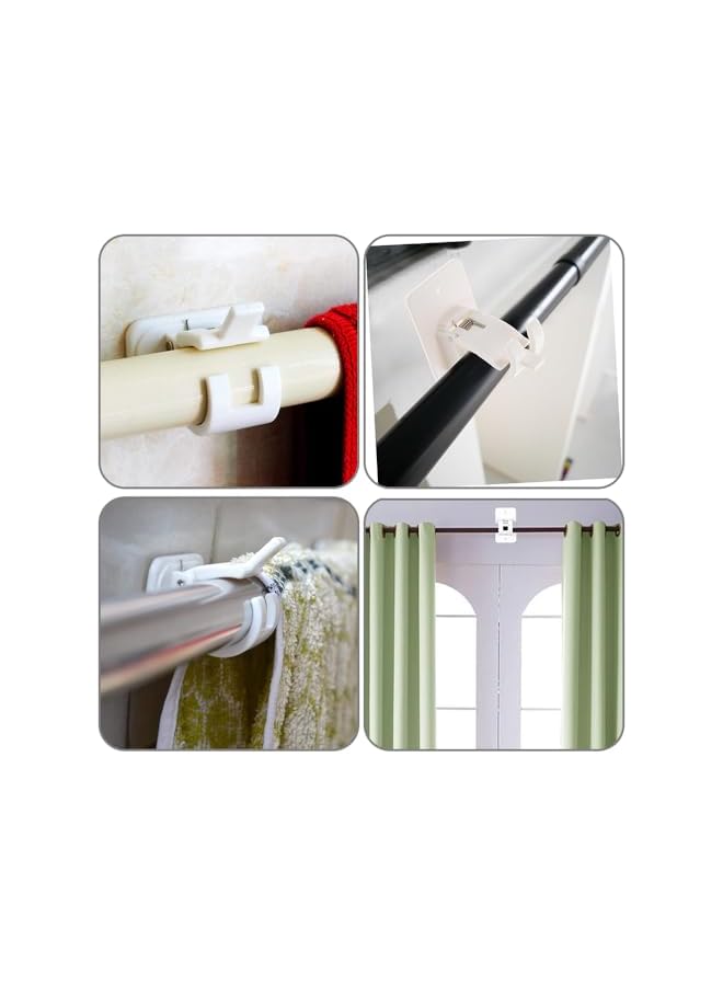 erorex Convenient No-Drill Curtain Rod Brackets - Easy Install, Adjustable, White - Set of 4  - Image 3