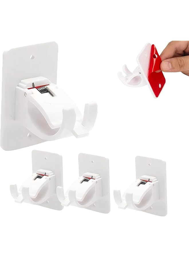 erorex Convenient No-Drill Curtain Rod Brackets - Easy Install, Adjustable, White - Set of 4  - Image 1