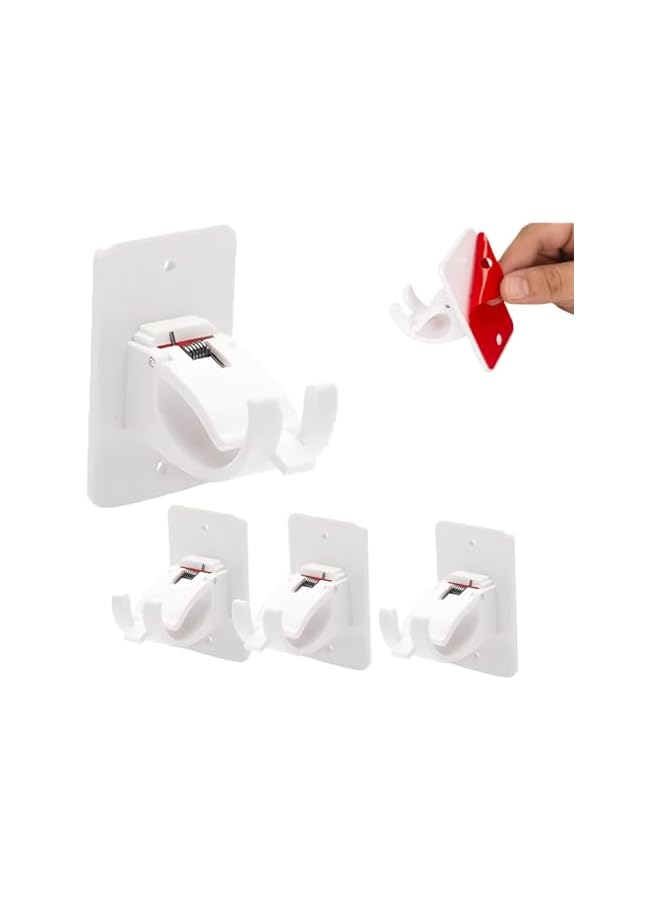 erorex Convenient No-Drill Curtain Rod Brackets - Easy Install, Adjustable, White - Set of 4  - Image 2
