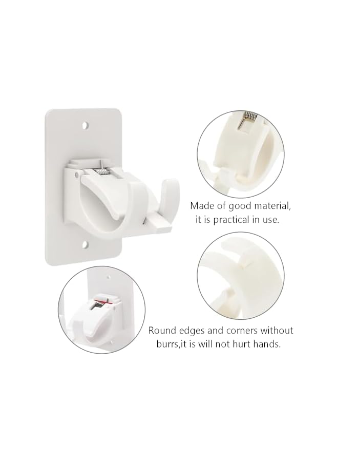 erorex Convenient No-Drill Curtain Rod Brackets - Easy Install, Adjustable, White - Set of 4  - Image 5