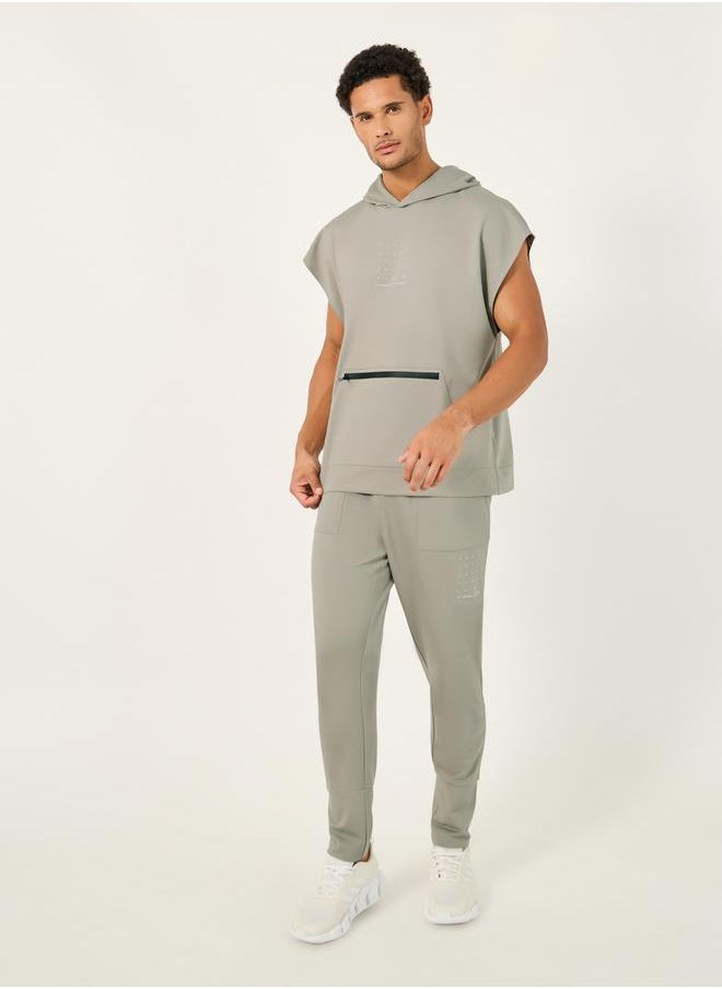 Styli - Hooded Minimal Print Vest with Zipping Detail - Image 1