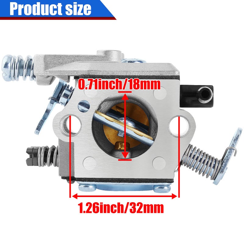 YOFMOO MS210 MS230 MS250 Carburetor for 021 023 025 Chainsaw WT-286 WT-215 Zama C1Q-S11E C1Q-S11G 1123-120-0603 1123-120-0605 Carb with Filter Fuel Oil Cap - Image 2