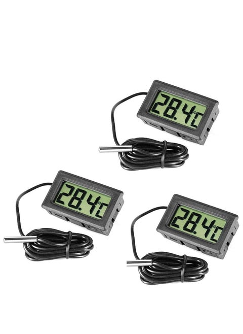 3 Pcs Digital LCD Thermometer Temperature Monitor with External Probe for Fridge Freezer Refrigerator