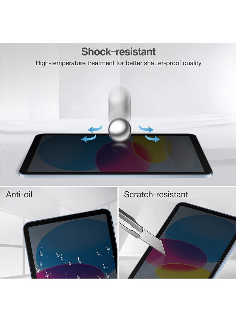 Theodor Anti- Spy Tempered Glass Screen Protector for Apple iPad 11th Gen A16 / iPad 10th Gen  With 9H Hardness, Bubble Free Easy Installation, Full Coverage And Anti Scratch Case Friendly- Black - Image 5