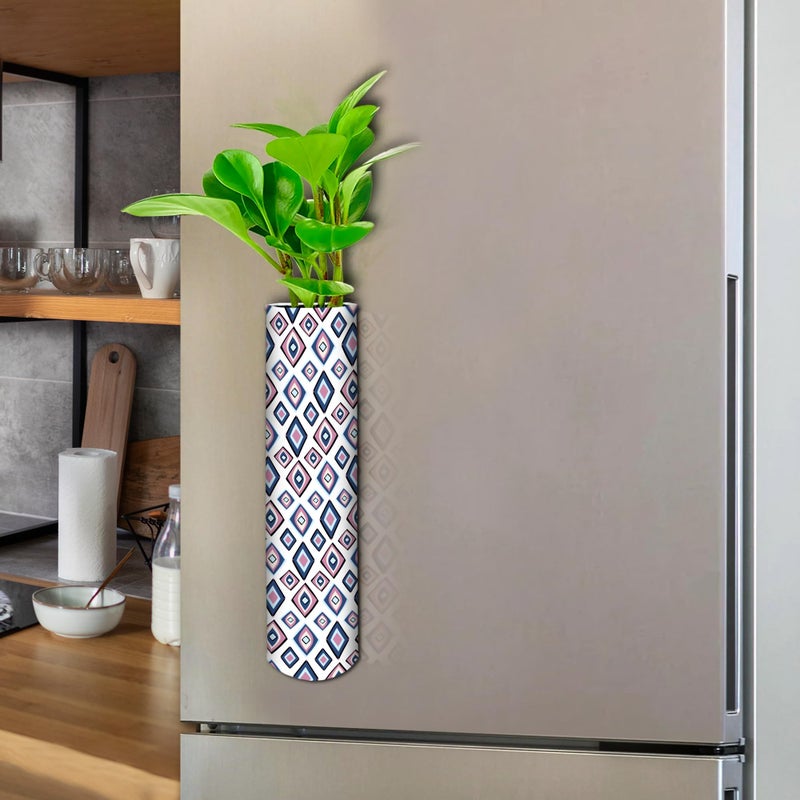 DecorTwist® Magnetic Planter for Fridge | Metal Hydroponic Plant Holder | Fridge Magnet Planter Pot Vase for Plants | Decorative Planter for Flowers & Money Plants Home Decor (White) - Image 4