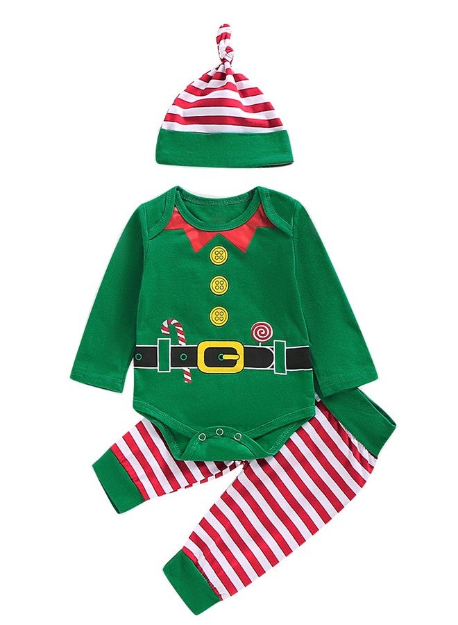 Happidoo Baby Boy Christmas Outfit Xmas Clothes Elf Bodysuit (Green,18-24 Months) - Image 1