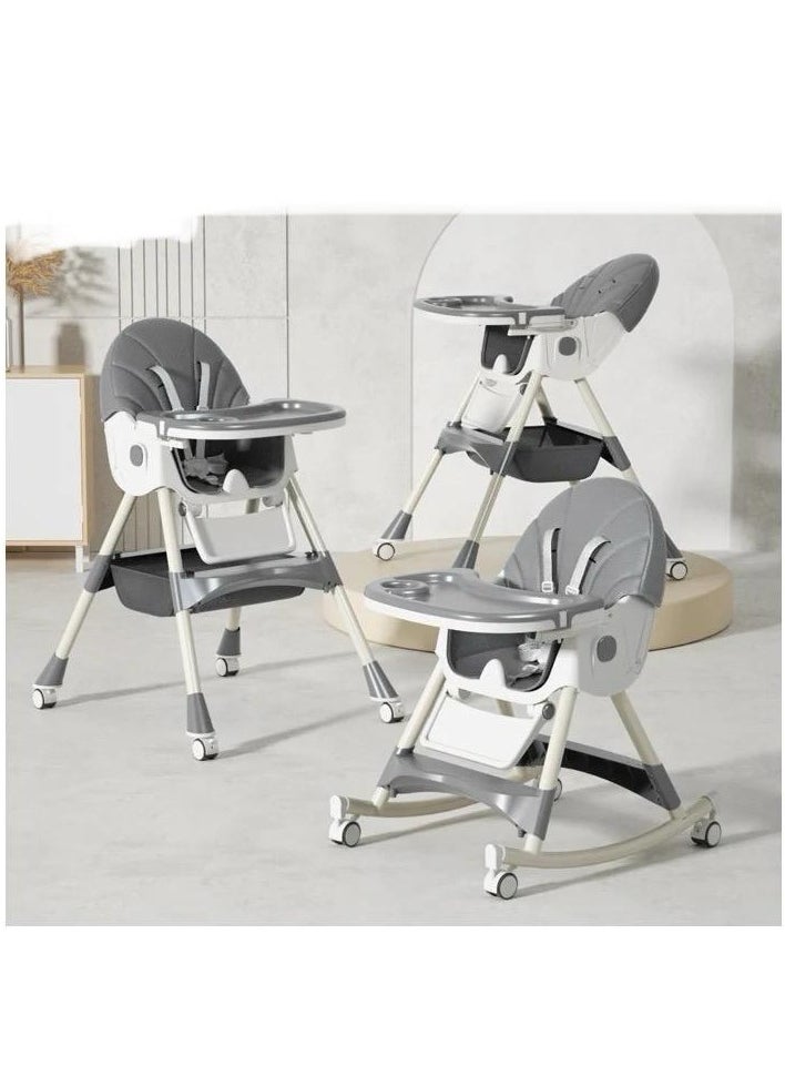 DEHKAH 4 in 1 Foldable Baby Dining Chair, Reclining and Height Adjustable Dining Chair for Baby, with Detachable and Removable Dining Table  - Image 1