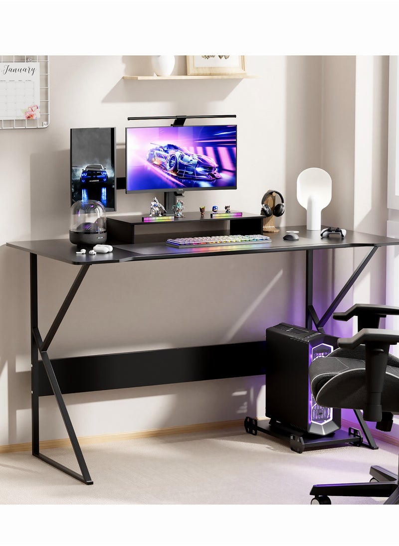 Desktop Computer Desk, 120cm Gaming desk with Large Monitor Stand,Simple Game Table for Home Bedroom Table, Student Writing Study Desk