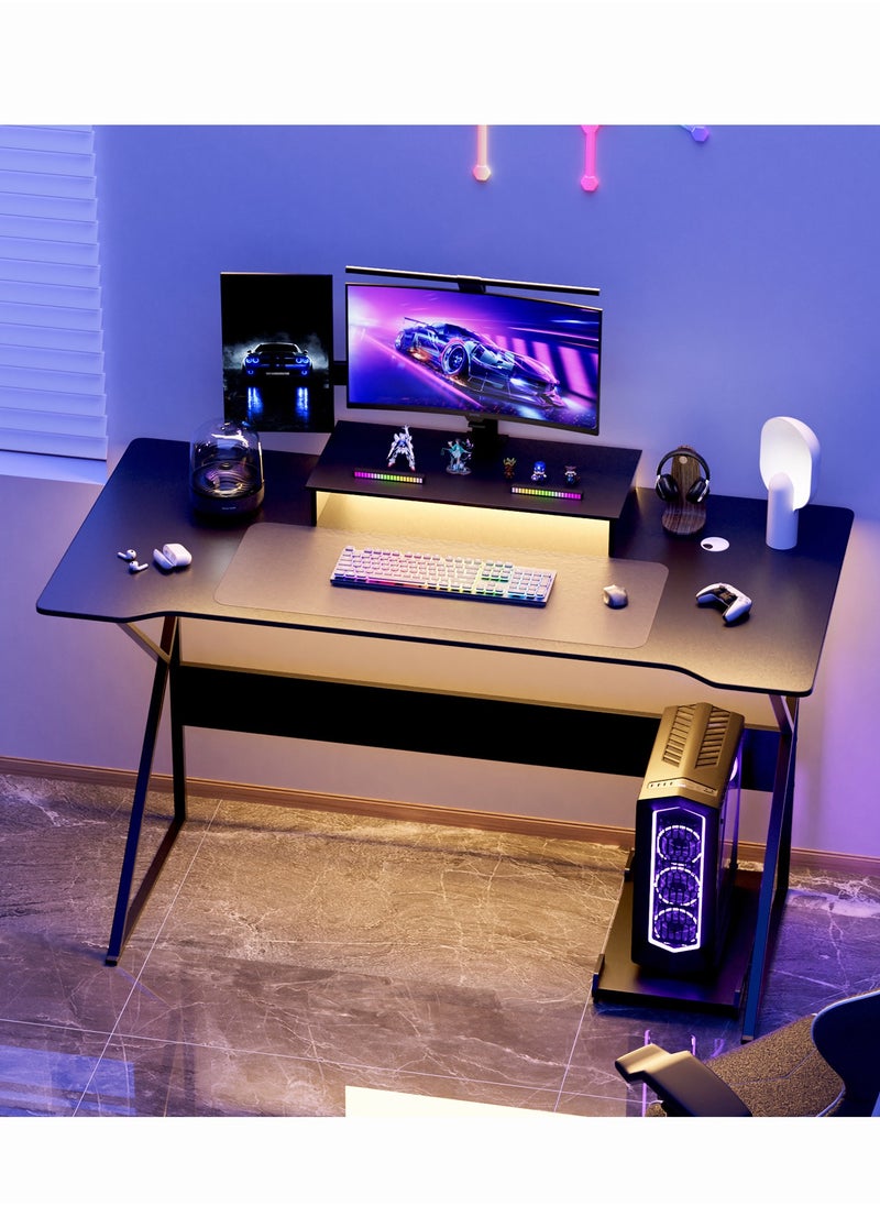 Desktop Computer Desk, 120cm Gaming desk with Large Monitor Stand,Simple Game Table for Home Bedroom Table, Student Writing Study Desk