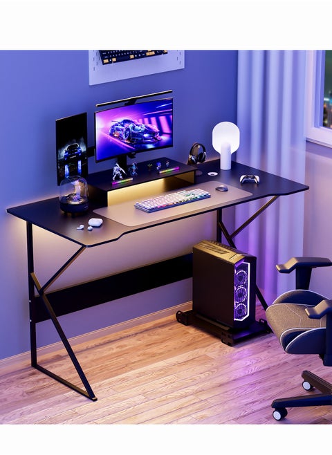 Desktop Computer Desk, 120cm Gaming desk with Large Monitor Stand,Simple Game Table for Home Bedroom Table, Student Writing Study Desk