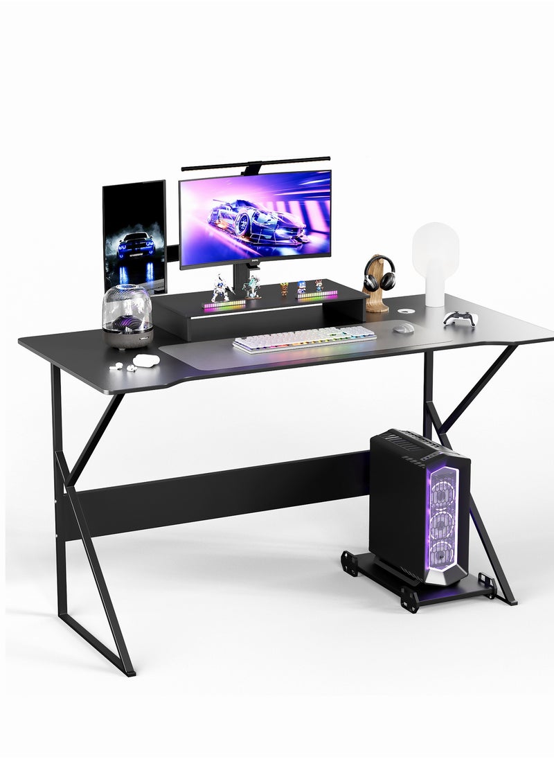 Desktop Computer Desk, 120cm Gaming desk with Large Monitor Stand,Simple Game Table for Home Bedroom Table, Student Writing Study Desk