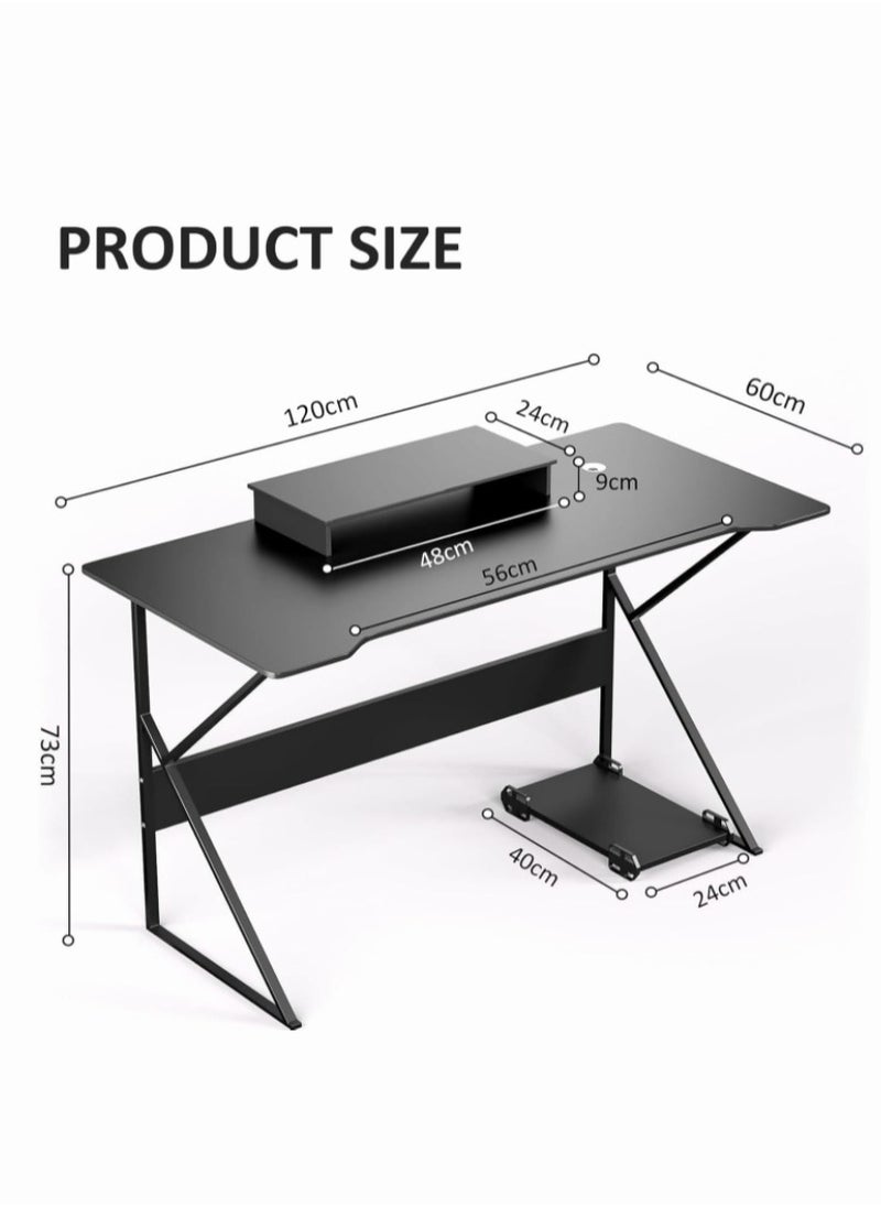 Desktop Computer Desk, 120cm Gaming desk with Large Monitor Stand,Simple Game Table for Home Bedroom Table, Student Writing Study Desk