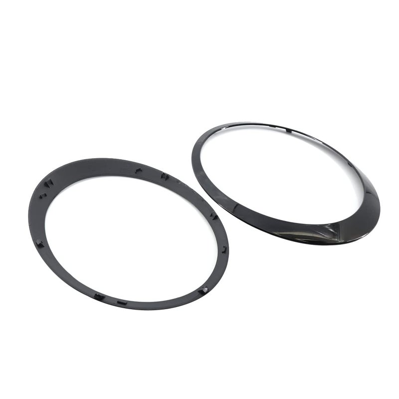 KYYET Gloss Black Driver  Passenger Side Headlight Trim Ring Bezel Compatible with Mini Cooper 20072014 R56 R56 R57 R58 R59