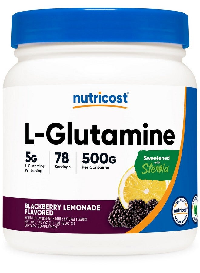 Nutricost L-Glutamine Powder Sweetened with Stevia (500 Grams, BlackBerry Lemonade) - Supplement for Gut Support, 5 Grams of L-Glutamine Per Serving, Gluten Free and Non-GMO - Image 1