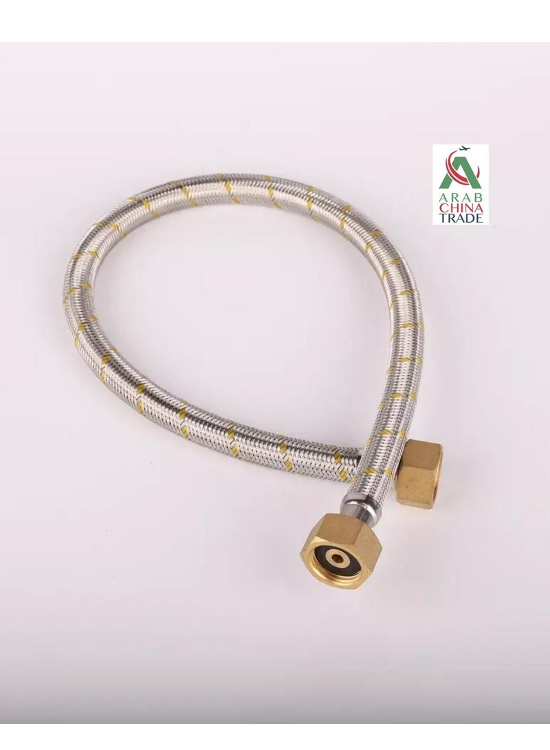 ACT FLEXIBLE HOSE PIPE 150CM STAINLESS                                                               STEEL WITH BRASS NUT - Image 1