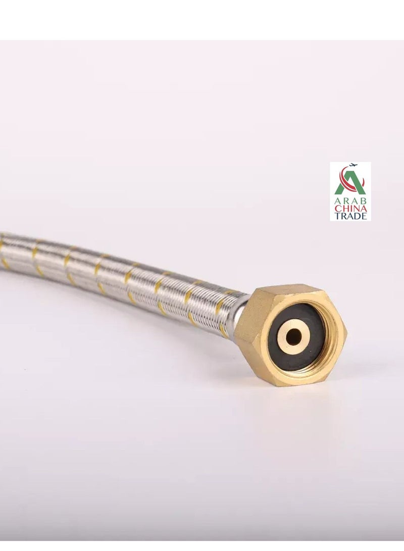 ACT FLEXIBLE HOSE PIPE 150CM STAINLESS                                                               STEEL WITH BRASS NUT - Image 3