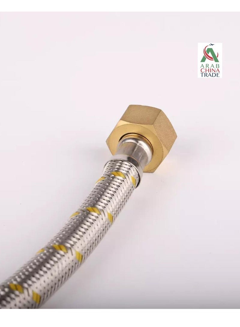 ACT FLEXIBLE HOSE PIPE 150CM STAINLESS                                                               STEEL WITH BRASS NUT - Image 2