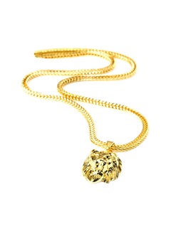 NIBEMINENT 18 Karat Gold Plated Lion Head Pendant Necklace 