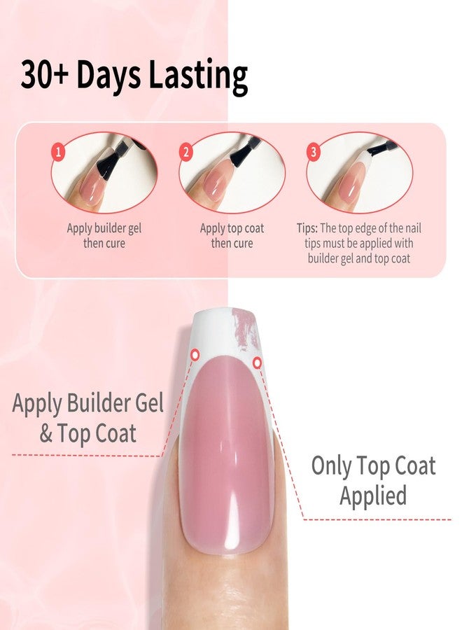 JODSONE Builder Gel for Nails,4Pcs 10ML Builder Gel Set, Nail Apex and Extension Strengthener Hard Need to Cured by Nail Lamp,Clear White Pink Brown - Image 3