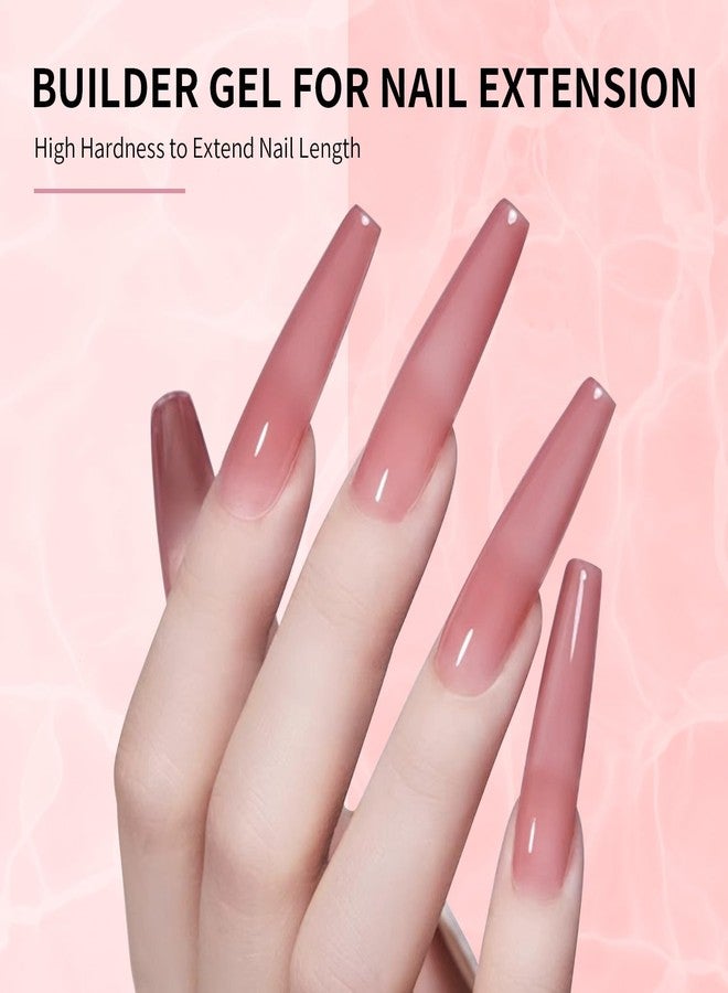 JODSONE Builder Gel for Nails,4Pcs 10ML Builder Gel Set, Nail Apex and Extension Strengthener Hard Need to Cured by Nail Lamp,Clear White Pink Brown - Image 2