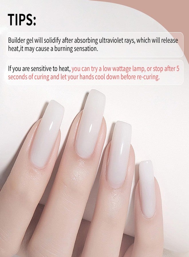 JODSONE Builder Gel for Nails,4Pcs 10ML Builder Gel Set, Nail Apex and Extension Strengthener Hard Need to Cured by Nail Lamp,Clear White Pink Brown - Image 5