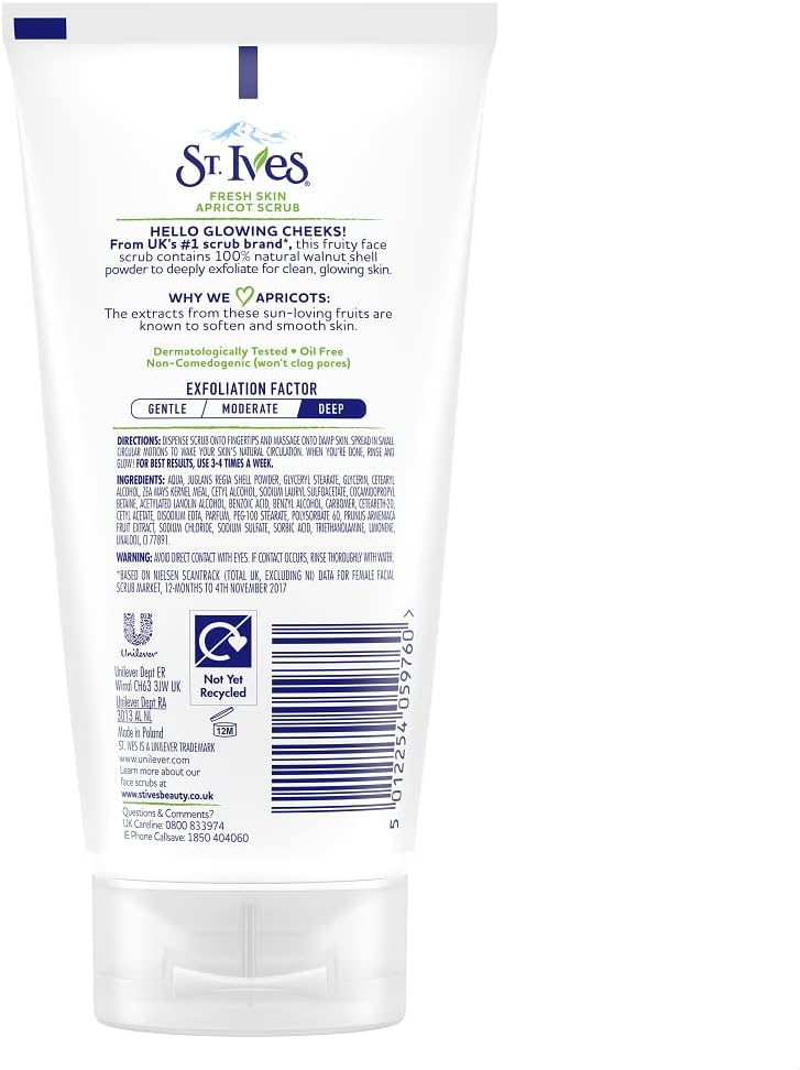 St. Ives Fresh Skin Invigorating Apricot Scrub - 150ml Exfoliating Facial Scrub - Image 3