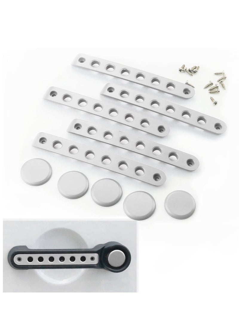 KASTWAVE 5Pcs Side Door Grab Handle Cover+ 5Pcs Push Button Knobs Covers Trim Compatible with Jeep Wrangler Accessories JK JKU Sahara Unlimited 4 Doors 2007-2018 Exterior Handles Pull Decor (Aluminum Silver)  - Image 1