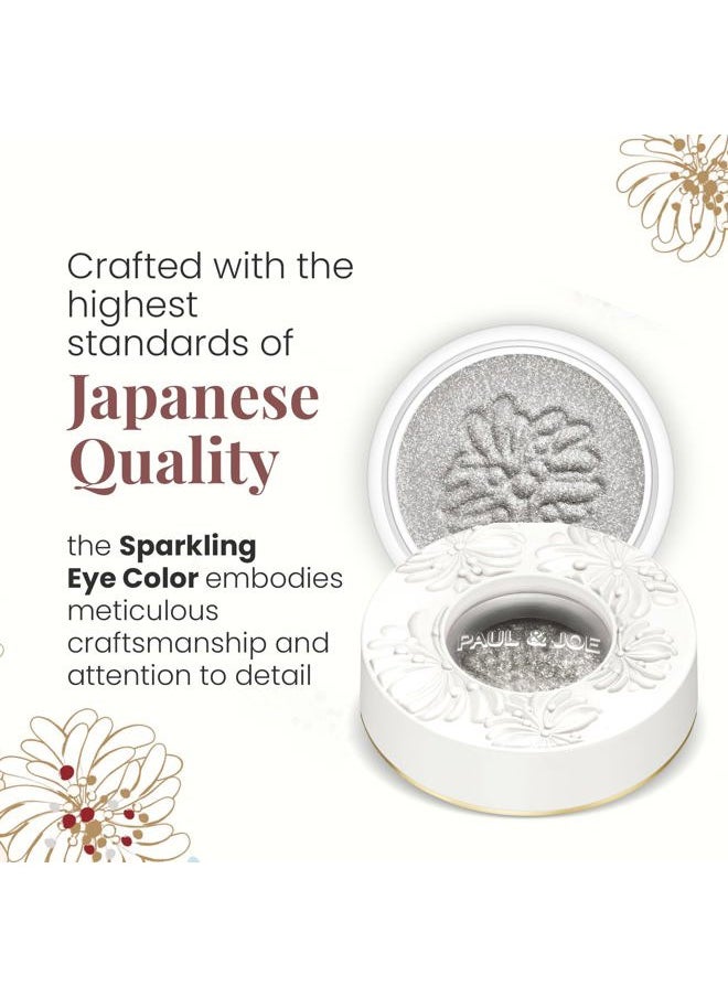 Paul & Joe - Sparkling Eye Shadow, Iridescent Eye Glitter with a Buildable Pop of Color, Smooth & Hydrating Gel-Base Eye Makeup with a Dewy Effect, Sparkling White Silver, 08 Métallisé, 0.21 oz - Image 1